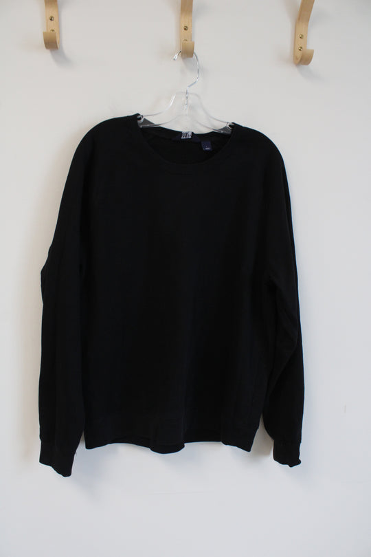 Land's End Black Crewneck Collar Sweatshirt | L