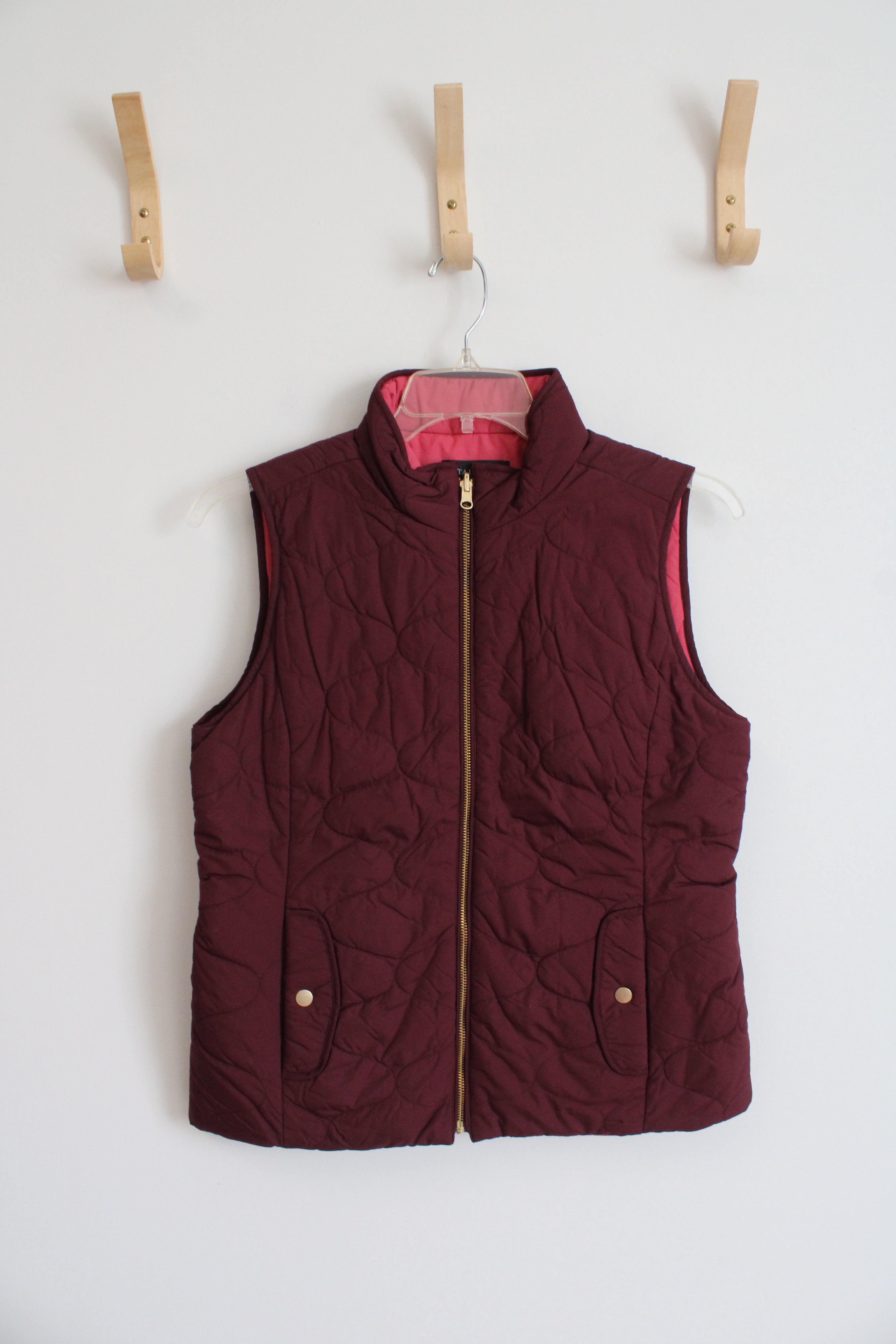 Talbots Maroon Quilted Vest | S