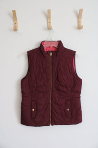 Talbots Maroon Quilted Vest | S