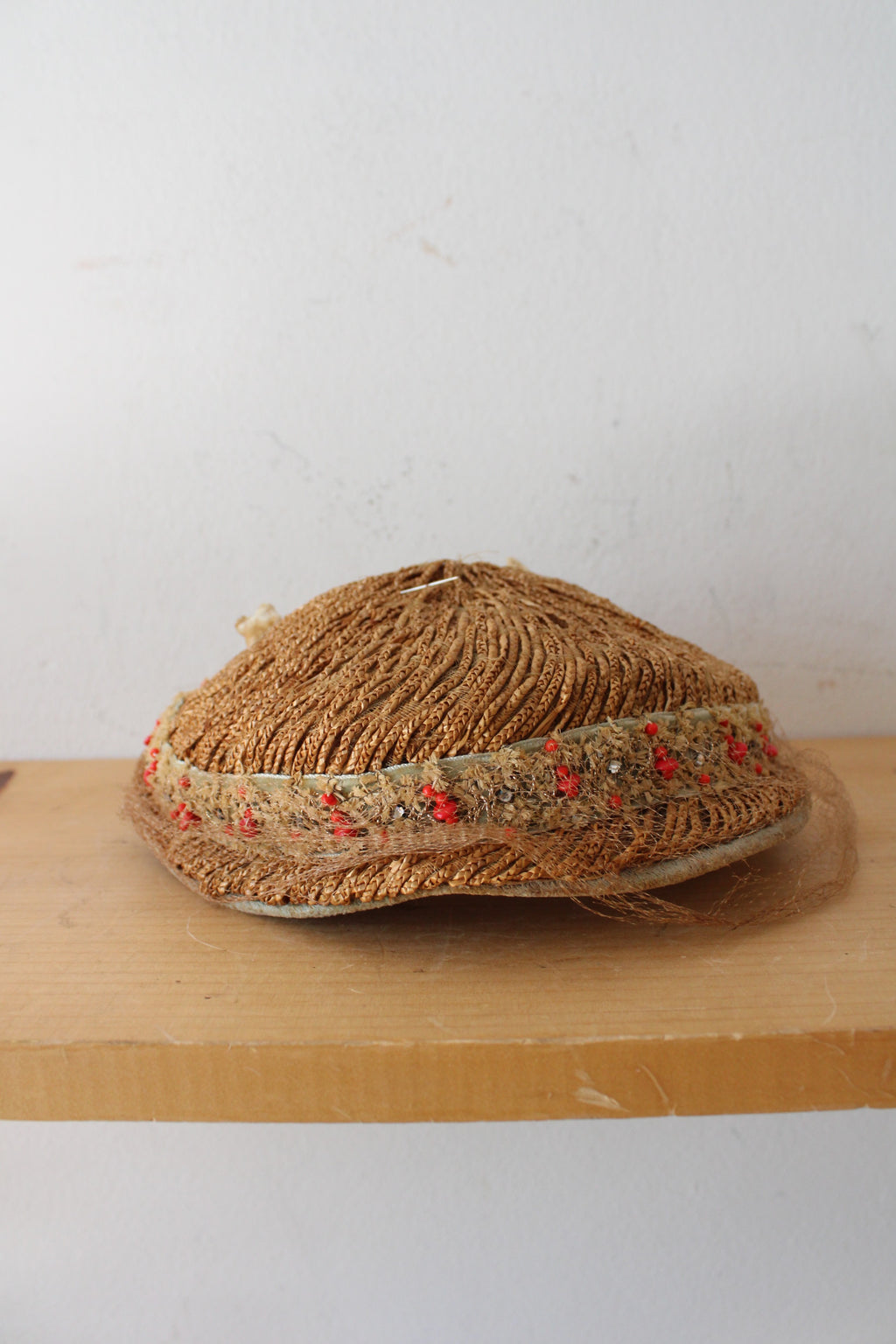 Vintage Best & Co. Straw Beaded Hat