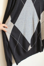 Docker's Blue and Gray Argyle Style Sweater | XL-T