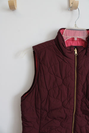 Talbots Maroon Quilted Vest | S