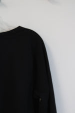 Land's End Black Crewneck Collar Sweatshirt | L