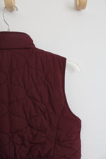 Talbots Maroon Quilted Vest | S