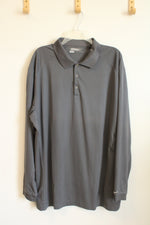 Nike Golf Tour Performance Gray LS Quarter Button Athletic Top | XXL