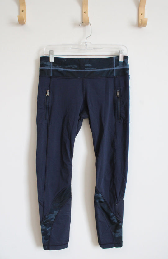 Lululemon Navy Blue Camo Waistband Leggings | M