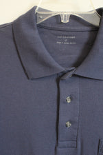 Croft & Barrow Cotton Navy Blue Quarter Button Collared LS Shirt | L-T
