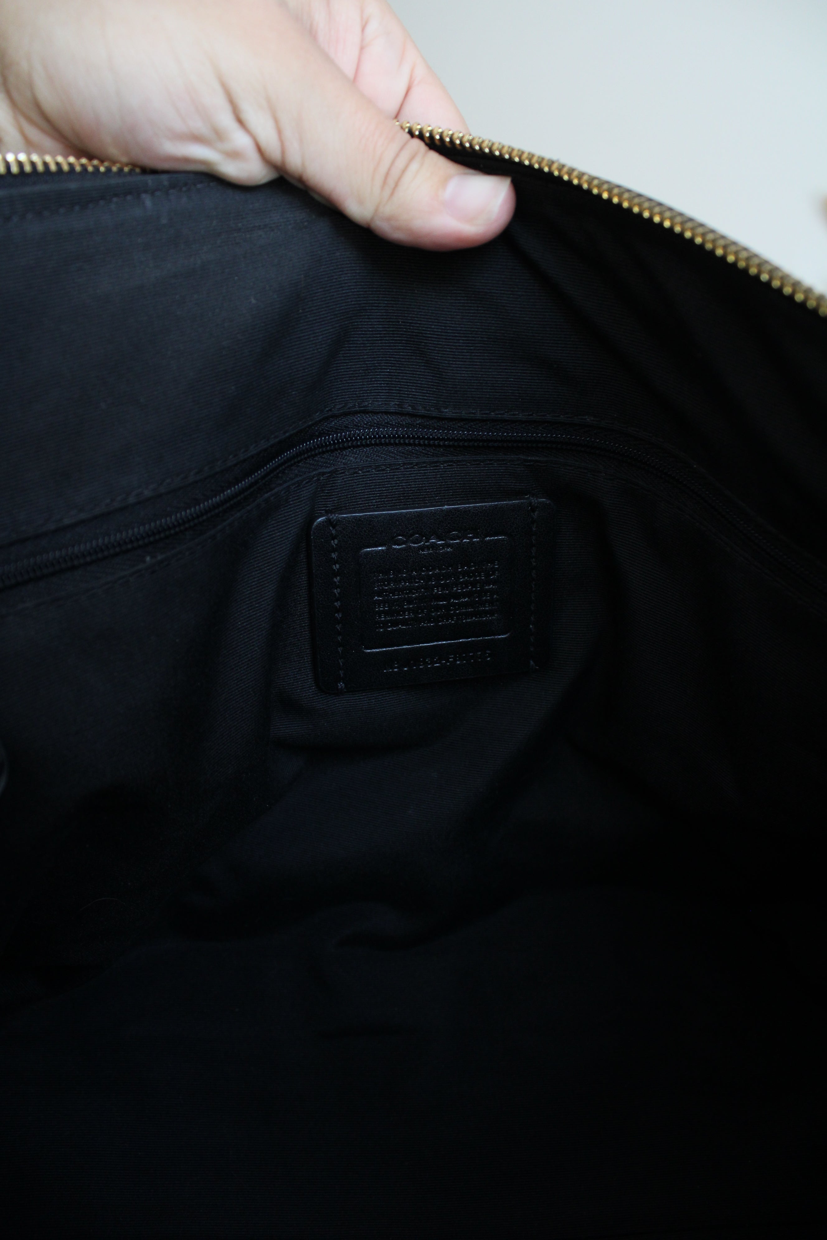 Coach Black Leather Ava Gold Chain Tote Bag