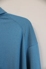 Nike Blue and White Tiger Woods Collection Striped Polo Shirt | XL