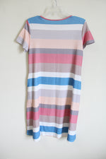 Pink Striped T-Shirt Dress | S