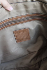 Coach Vintage Black Brown Trim Leather Messenger Bag