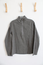 Eddie Bauer Green Soft Fleece Heathered 1/4 Zip Sweatshirt | M