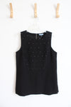 NEW Cynthia Rowley Embellished Black Sleeveless Top | L