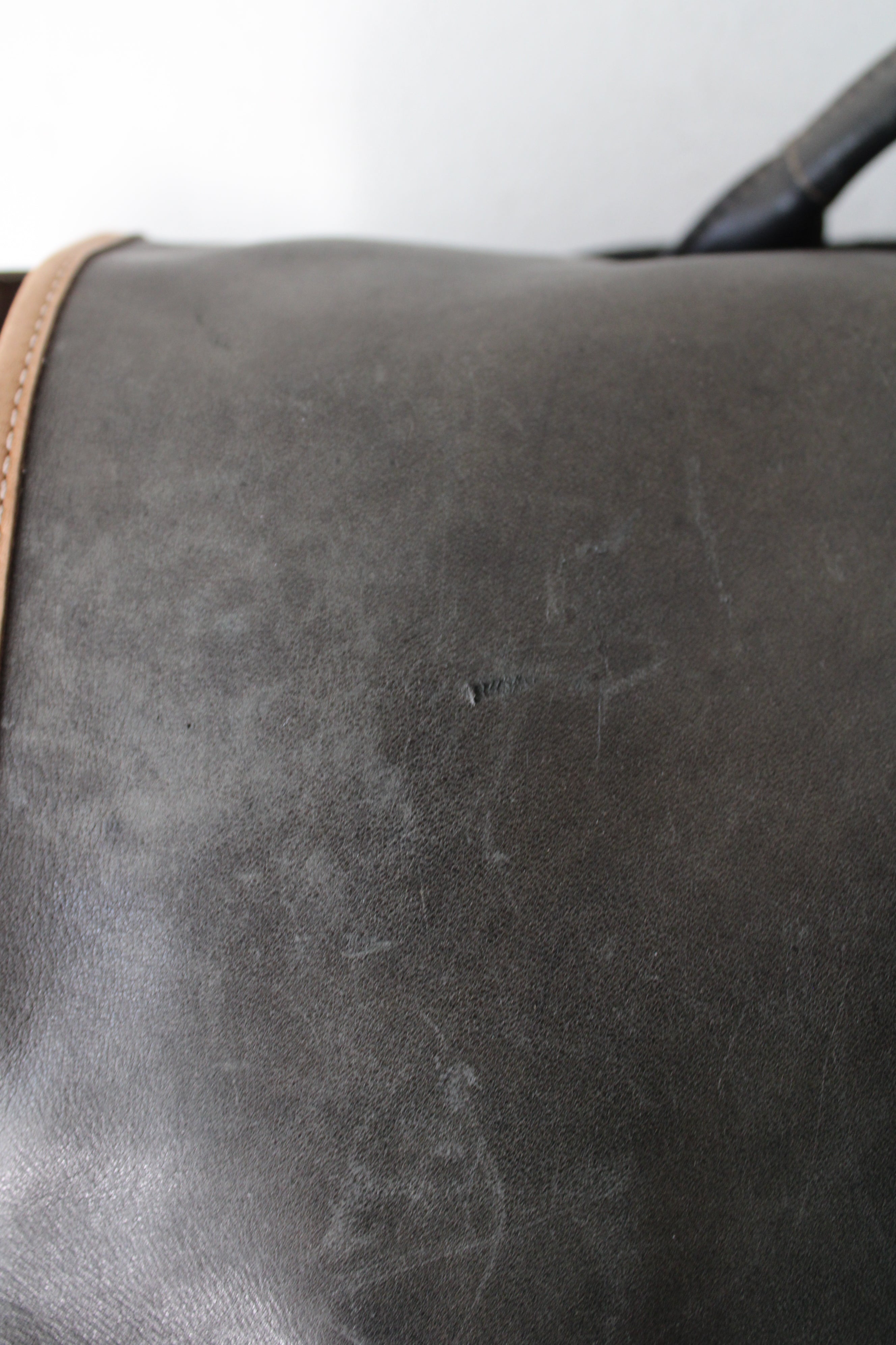 Coach Vintage Black Brown Trim Leather Messenger Bag