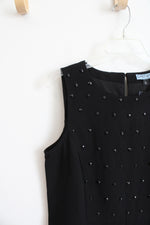NEW Cynthia Rowley Embellished Black Sleeveless Top | L