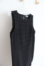 NEW Cynthia Rowley Embellished Black Sleeveless Top | L