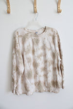 Old Navy Tan & White Tie-Dyed Crewneck Sweatshirt | 2X