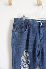 Miss Look Distressed Flare Leg Jeans | XL