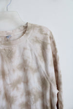 Old Navy Tan & White Tie-Dyed Crewneck Sweatshirt | 2X