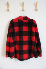 Mountain Ridge Red & Black Buffalo Plaid Fuzzy 1/4 Zip Sweatshirt | 1X