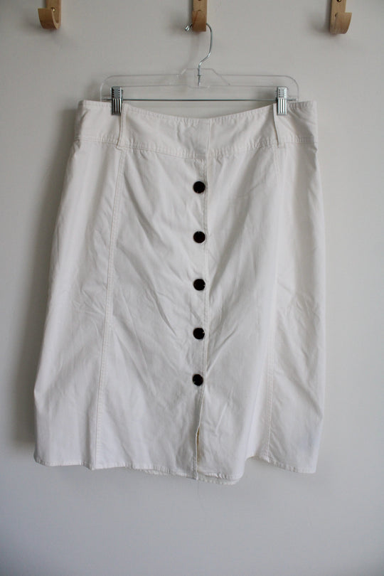 Worthington White Button Down Skirt | 16