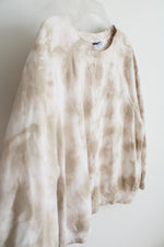 Old Navy Tan & White Tie-Dyed Crewneck Sweatshirt | 2X