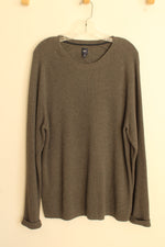 Gap Gray Cotton Crewneck Ribbed LS Sweater | XL