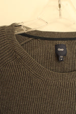 Gap Gray Cotton Crewneck Ribbed LS Sweater | XL