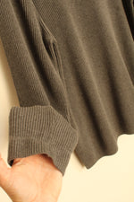 Gap Gray Cotton Crewneck Ribbed LS Sweater | XL