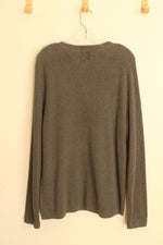 Gap Gray Cotton Crewneck Ribbed LS Sweater | XL