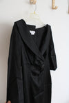 Kay Unger Black Satin Shawl Neckline Sheath Dress | 12