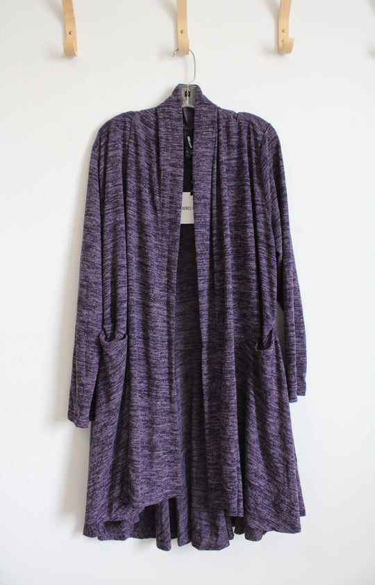 NEW Agnes & Dora Purple Heathered Cardigan | XL