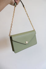 Michael Kors Jet Set Travel Green Gold Chain Crossbody Bag