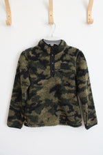 Under Armour Green Camo Sherpa 1/4 Buttoned Sweatshirt | Youth S