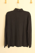 Cutter & Buck Pima Cotton Navy Blue Ribbed Zipper Light Jacket | 3XL