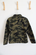 Under Armour Green Camo Sherpa 1/4 Buttoned Sweatshirt | Youth S