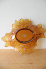 Vintage Fenton Iridescent Marigold Oval Leaf Dish