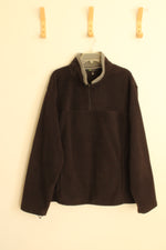 Tek Gear Black and Gray Quarter Zip Fleece Pullover with Pockets | XL