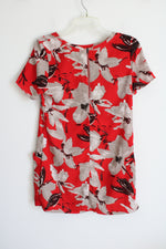 Abercrombie & Fitch Red Tan Floral Mini Pocket Dress | S