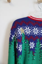 Celebrate Together Santa & Reindeer Corn Hole Christmas Sweater | XL