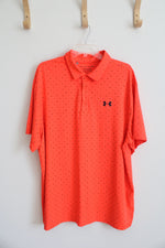 Under Armour Orange Square Patterned The Playoff Polo Shirt | XXL