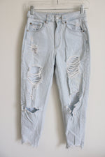 Garage Denim Light Wash Distressed Cut Off Mom Jeans | 1