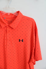 Under Armour Orange Square Patterned The Playoff Polo Shirt | XXL