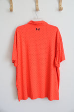 Under Armour Orange Square Patterned The Playoff Polo Shirt | XXL