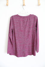 Jones New York Pink Heathered Long Sleeved Top | S