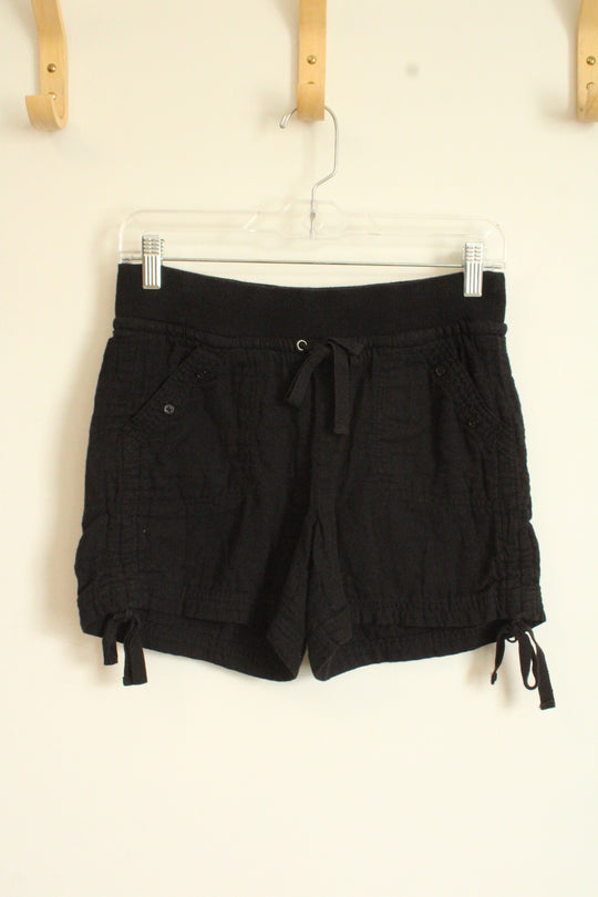 Roz & Ali Black Side Tie Cotton Shorts | 4