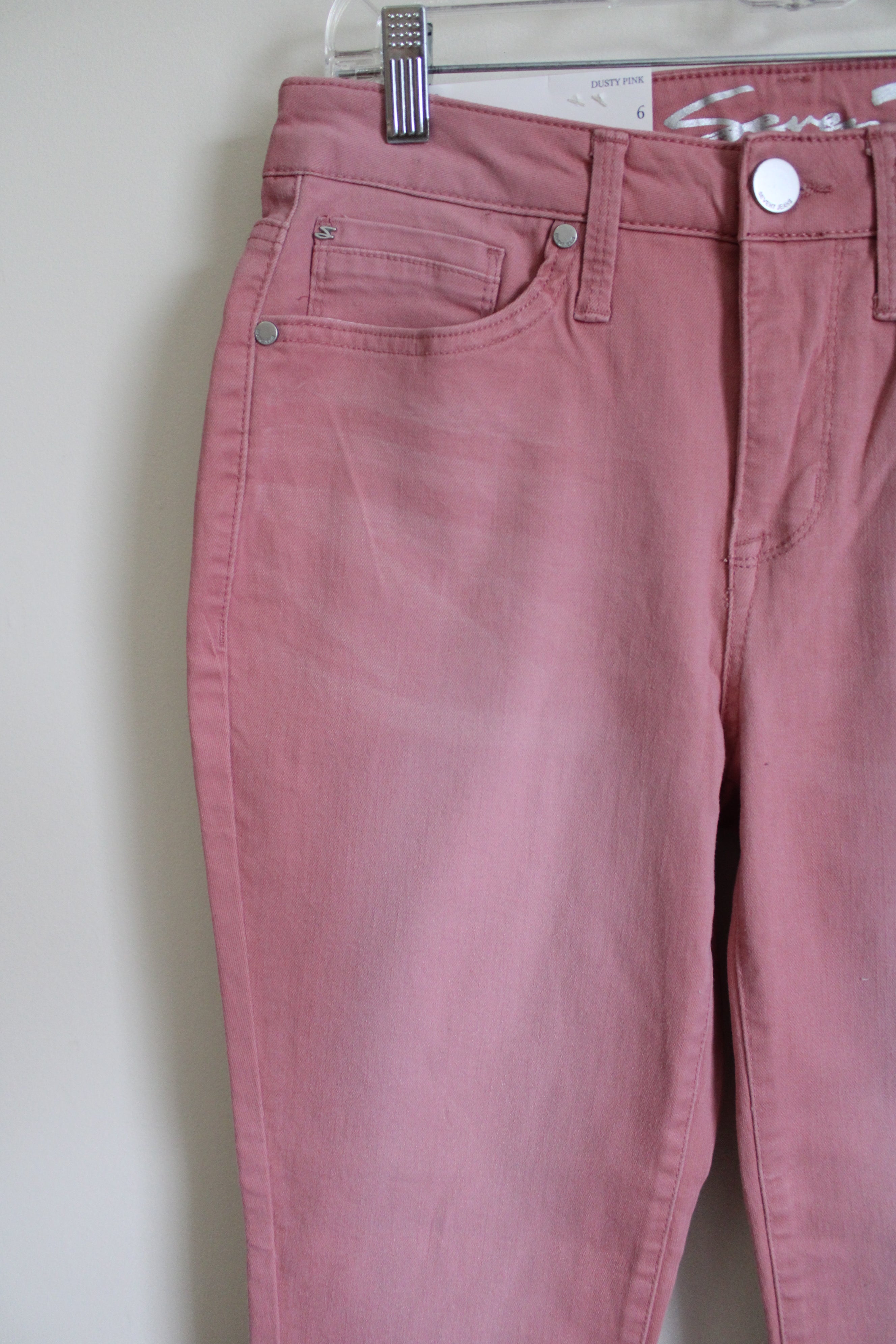 NEW Seven7 Pink Mid Rise Ankle Skinny Jeans | 6