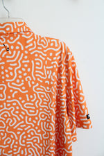 2 Putt Orange & White Patterned Polo Shirt | L