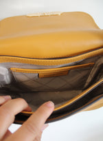 Michael Kors Yellow Leather Suede Crossbody Bag