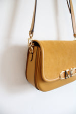 Michael Kors Yellow Leather Suede Crossbody Bag